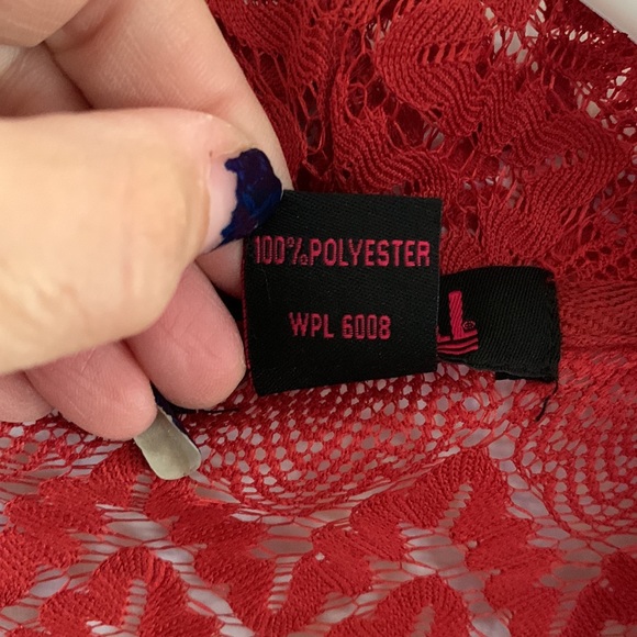 Rock & Roll Cowgirl red lace open front cardigan Size Medium - Picture 7 of 8